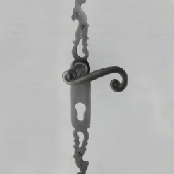 Poignées de porte fer forgé COQ vieil argent 330X36 mm Trou de cylindre i