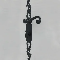 Poignées de porte fer forgé COQ noir 330X36 mm à condamnation