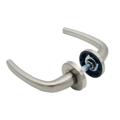 Poignées de Porte, Rosace Nickel, Carré 7, Fermeture par Condamnation, Fabrication Française