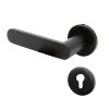 Poignées de Porte, Rosace Noir, Carré 7, Fermeture pour Clé Cylindre, Fabrication Française
