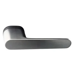 Poignées de porte sur rosace oblongue Canon de fusil / Gris anthracite - Modèle Marina