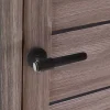 Poignées de porte sur rosace ronde noir mat industriel - Modèle Ema
