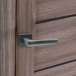 Poignées de porte sur rosace canon de fusil / anthracite carré - Modèle Fabrizia