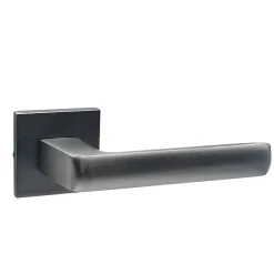 Poignées de porte sur rosace canon de fusil / anthracite carré - Modèle Fabrizia