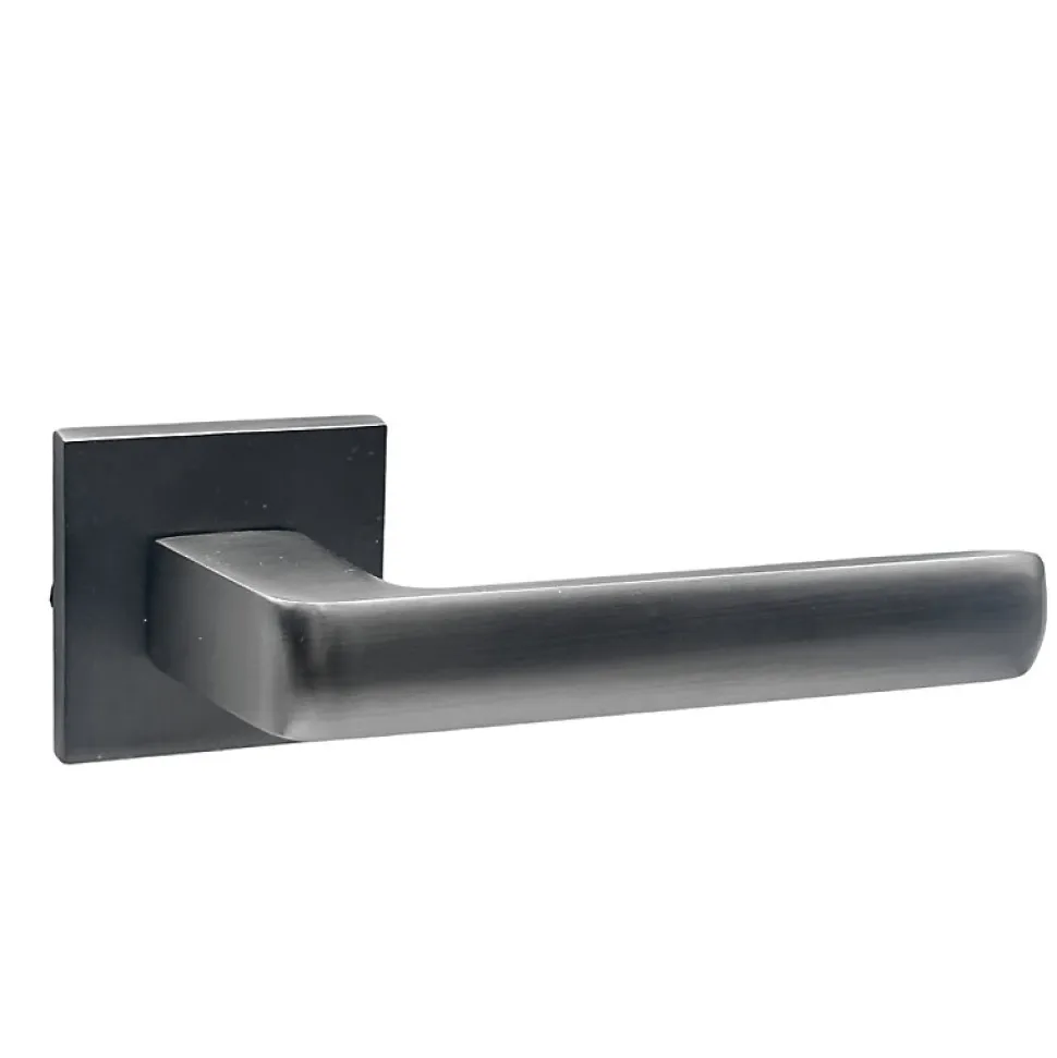 Poignées de porte sur rosace canon de fusil / anthracite carré - Modèle Fabrizia