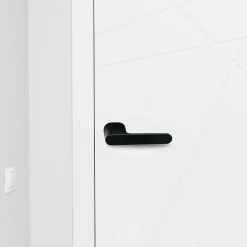 Poignées de porte sur rosace oblongue noir mat - Modèle Marina