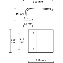 Poignées de tirage en aluminium H 150mm anodisé Bronze satiné
