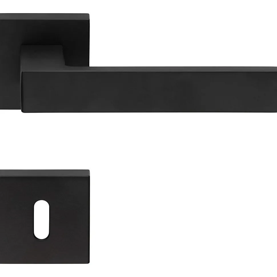 Poignées, Lot de 20 rosace a clipser 019, Carré 7 mm, rosace trou de clé L, finition noir, pour porte intérieure.