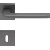 Poignées, Lot de 20, rosace carrée A CLIPSER, rosace trou de clé L, finition gris garantie 5 ans, pour porte intérieure.