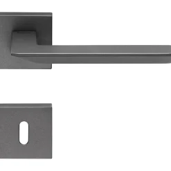 Poignées, Lot de 20, rosace carrée A CLIPSER, rosace trou de clé L, finition gris garantie 5 ans, pour porte intérieure.