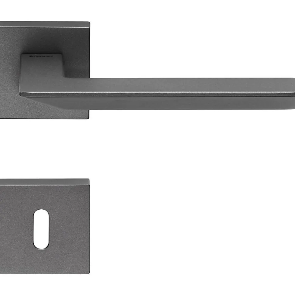 Poignées, Lot de 20, rosace carrée A CLIPSER, rosace trou de clé L, finition gris garantie 5 ans, pour porte intérieure.