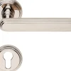 Poignées, Lot de 12 rosace ronde, rosace trou de clé I pour cylindre, finition nickel poli garantie 5 ans, pour porte d'entrée.