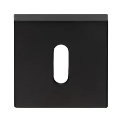 Poignées rosace carrée A CLIPSER,Lote de 12 rosace trou de clé L, finition noir, pour porte intérieure.