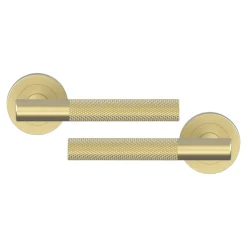 Poignées sur rosace à visser en aluminium effet doré GoodHome Irus