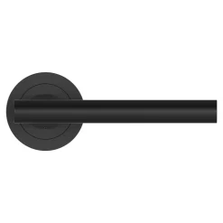 Poignées sur rosace à visser ronde en aluminium noir mat GoodHome Logeo