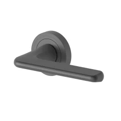 Poignées sur rosace à visser en aluminium effet titane GoodHome Arzh
