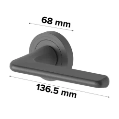 Poignées sur rosace à visser en aluminium effet titane GoodHome Arzh