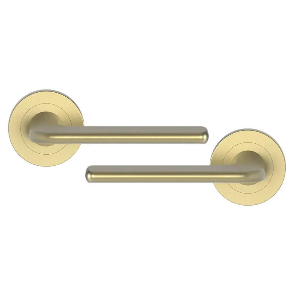 Poignées sur rosace à visser en aluminium effet doré GoodHome Arzh