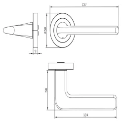 Poignées sur rosace à visser en aluminium effet doré GoodHome Arzh