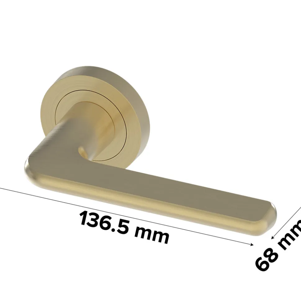 Poignées sur rosace à visser en aluminium effet doré GoodHome Arzh