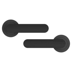 Poignées sur rosace à visser plate en aluminium noir mat GoodHome Minzho