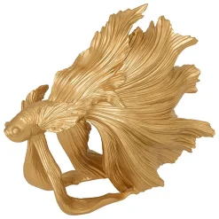 Poisson résine Jil H.22,5cm doré - Atmosphera