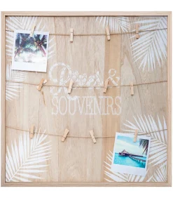 Porte - photos - bois et corde - 48x48 cm - Modèle 1- Atmosphera