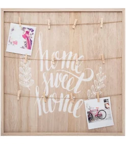 Porte - photos - bois et corde - 48x48 cm - Modèle 1- Atmosphera