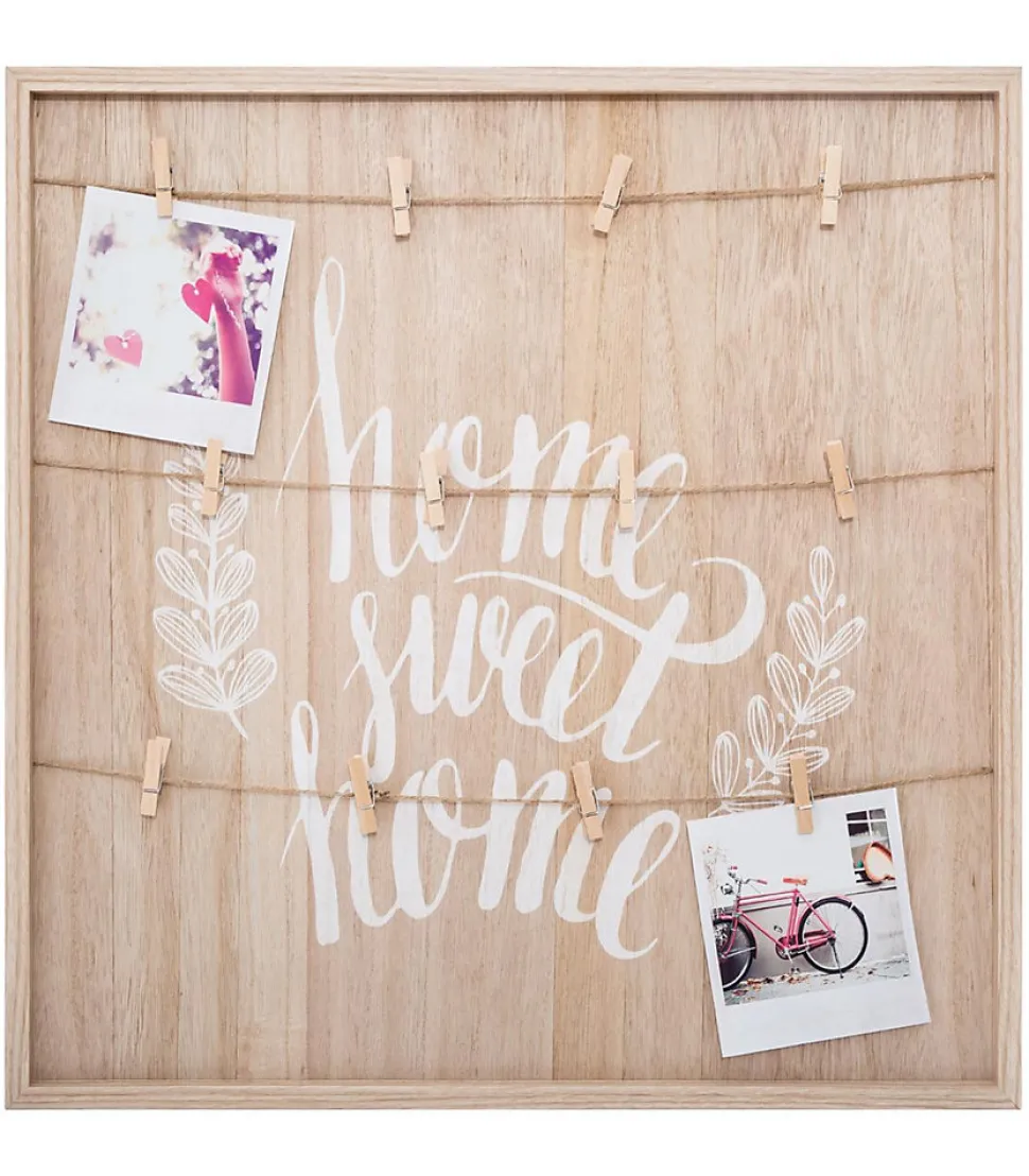 Porte - photos - bois et corde - 48x48 cm - Modèle 1- Atmosphera