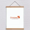 Porte affiche magnétique , bois de chêne - Suspension de poster en bois 51 cm