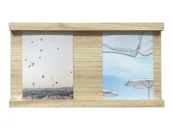 Porte photo mural effet bois l.30 x H.16 cm Ariane