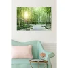 Poster intissé BAMBOUS VERTS paysage zen 90 x 60 cm - Décoration intérieure HD