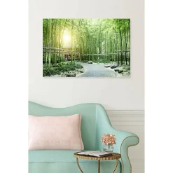 Poster intissé BAMBOUS VERTS paysage zen 90 x 60 cm - Décoration intérieure HD