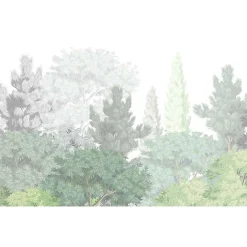 Poster intissé FORET BOTANIQUE feuillage illustré 90 x 60 cm - Décoration intérieure HD