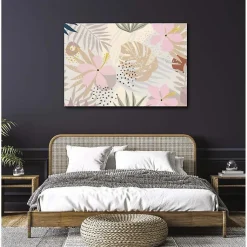 Poster intissé MONSTERA BEIGE SABLE 140 x 95 cm - Affiche murale de qualité supérieure