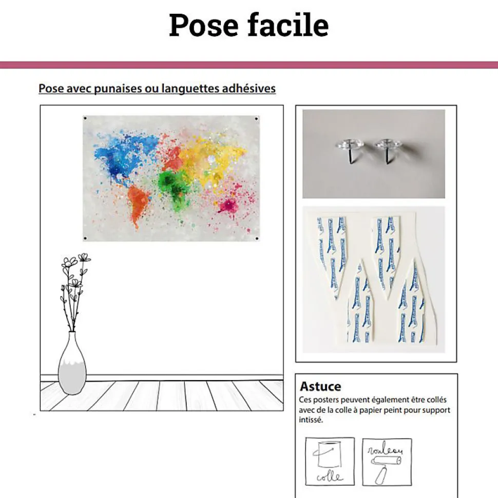 Poster intissé PALM TREES 90 x 60 cm - Décoration intérieure HD