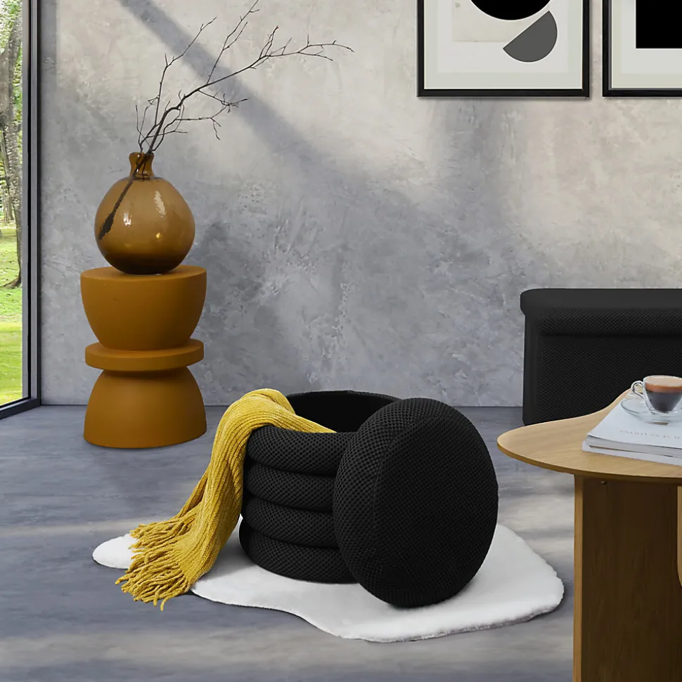Pouf 2 en 1 en tissu coloré Atome