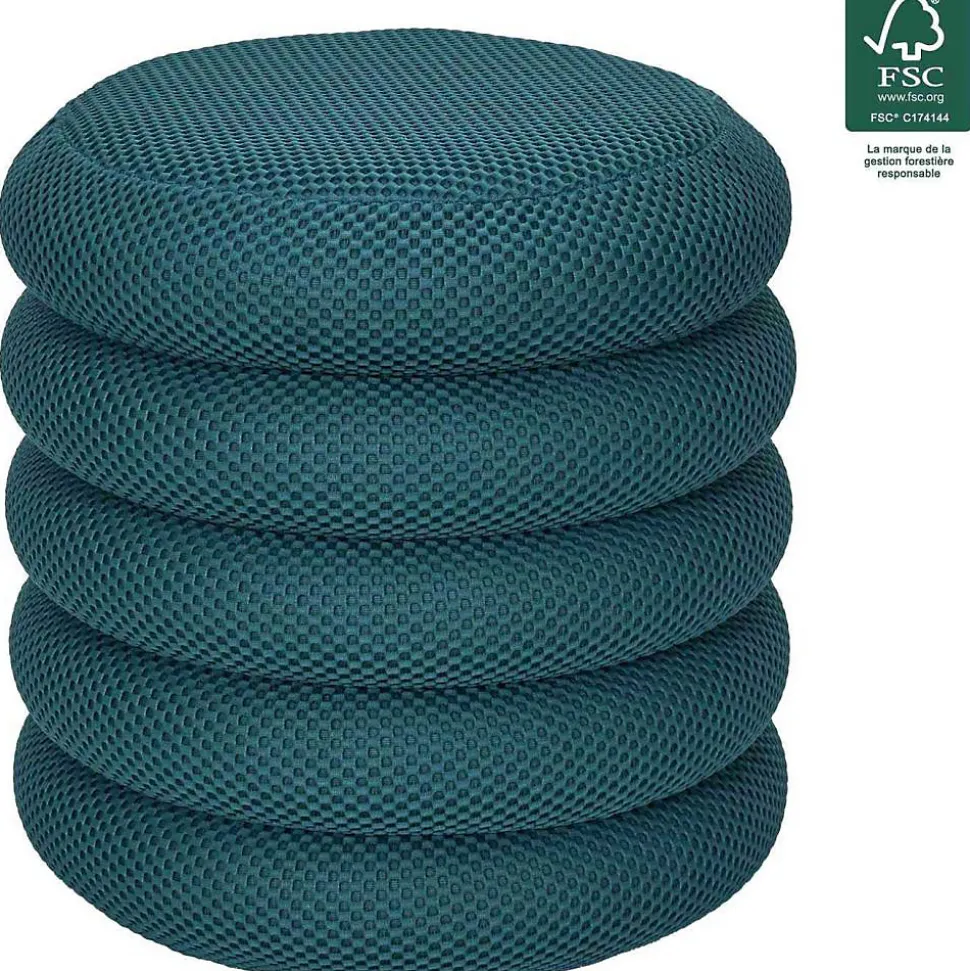 Pouf 2 en 1 en tissu coloré Atome