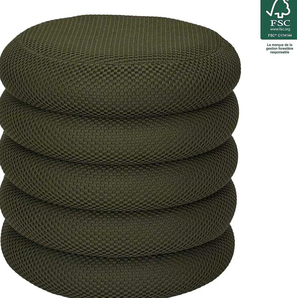 Pouf 2 en 1 en tissu coloré Atome