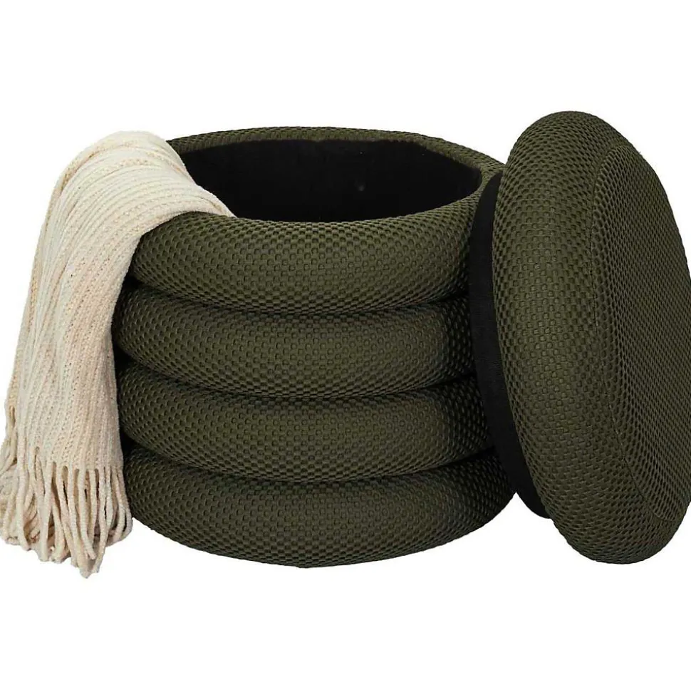 Pouf 2 en 1 en tissu coloré Atome