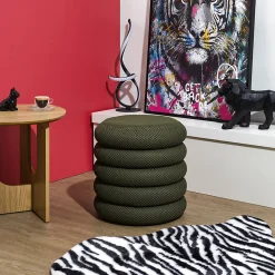 Pouf 2 en 1 en tissu coloré Atome