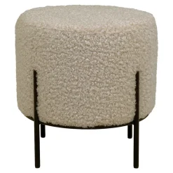 Pouf Alford, Beige, Polyester, 35,5x35,5x37 cm, Seven Design