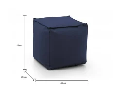 Pouf Annalaura, Pouf multifonctionnel, Fauteuil relaxant en tissu rembourré, 100% Made in Italy, 45x45h45 cm, Bleu
