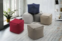 Pouf Annalaura, Pouf multifonctionnel, Fauteuil relaxant en tissu rembourré, 100% Made in Italy, 45x45h45 cm, Gris