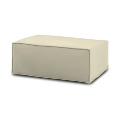 Pouf Antonella, Pouf de salon, Fauteuil relaxant en tissu rembourré, 100% Made in Italy, 100x70h43 cm, Beige