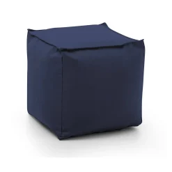 Pouf Aron, Pouf multifonctionnel, Fauteuil relaxant en tissu rembourré, 100% Made in Italy, 45x45h45 cm, Bleu