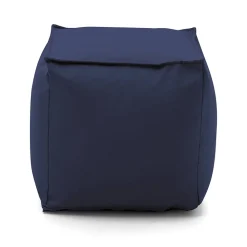 Pouf Aron, Pouf multifonctionnel, Fauteuil relaxant en tissu rembourré, 100% Made in Italy, 45x45h45 cm, Bleu
