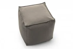 Pouf Aron, Pouf multifonctionnel, Fauteuil relaxant en tissu rembourré, 100% Made in Italy, 45x45h45 cm, Taupe