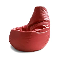 Pouf Asino, Pouf pouf, Pouf en simili cuir, 100% Made in Italy, 70x70h110 cm, Rouge