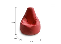 Pouf Asino, Pouf pouf, Pouf en simili cuir, 100% Made in Italy, 70x70h110 cm, Rouge